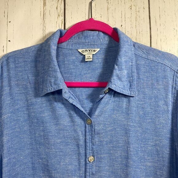 Orvis Womens Button Up Long Sleeve Linen Blend Shirt - Picture 7 of 16